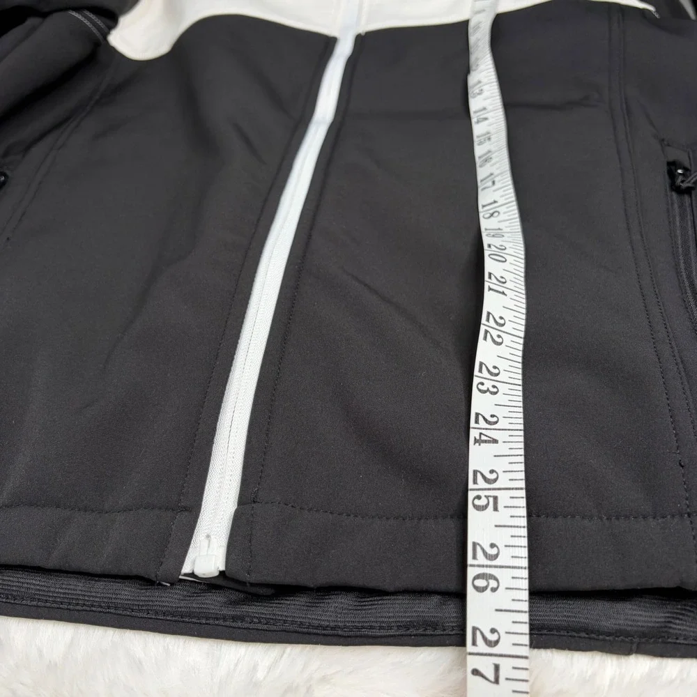 K1 Speed Racing Men Medium Softshell Jacket Black White Embroidered Sponsor Logo